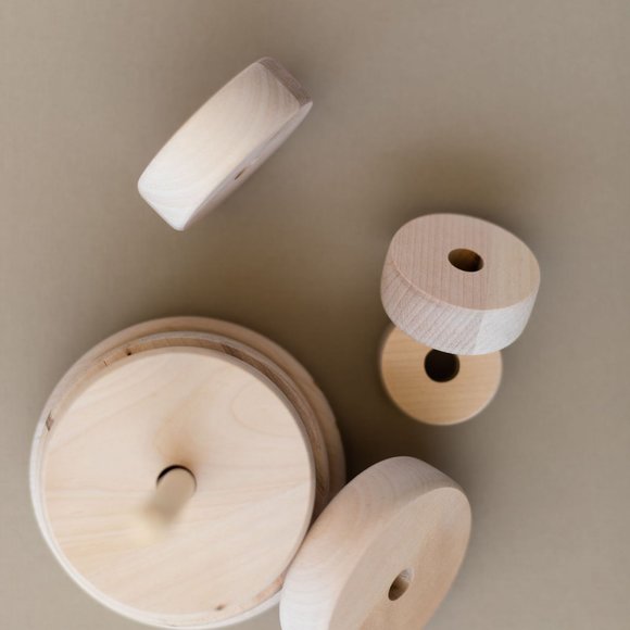 Personalized Wooden Pyramid Stacking Toy - Picture 5 of 6